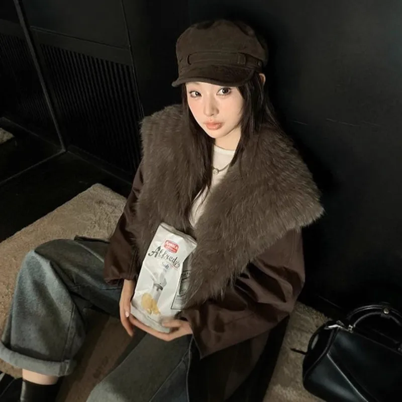 خريف/شتاء جديد معطف فرو الثعلب المرأة أوزة أسفل سترة المرأة الفراء طوق أسفل سترة فاخرة ملابس خارجية شتاء دافئ #6