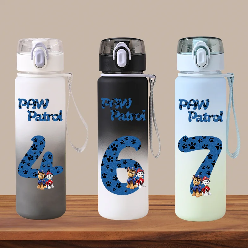 PAW Patrol Water Bottle Number 550ml Large Capacity Portable Outdoor Sports Childrens Drinking Water Cup Holiday Gifts Cartoon