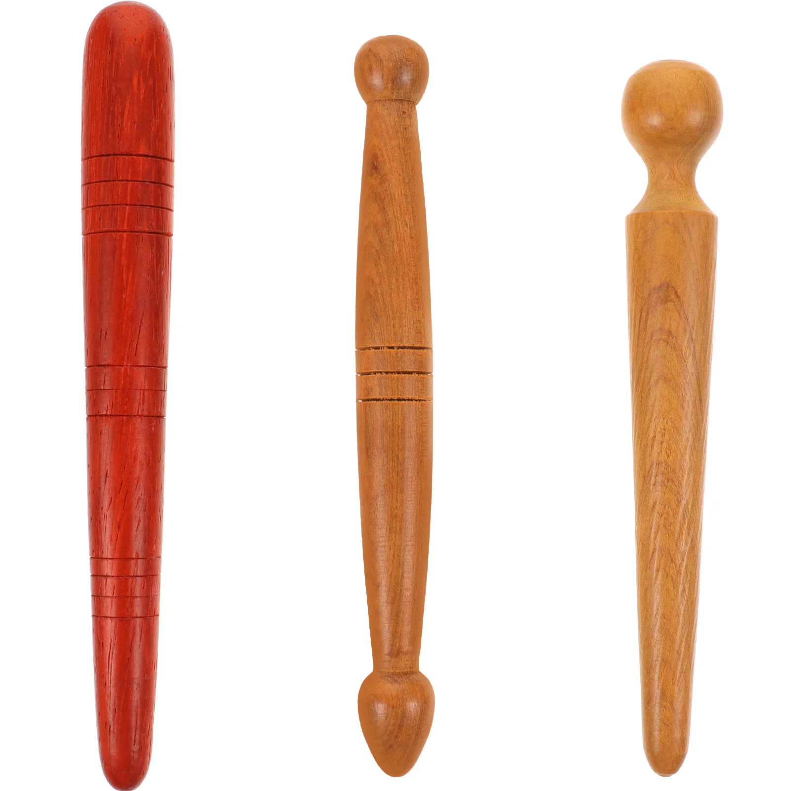 3 Pcs Acupressure Wooden Acupuncture Stick Massage Rod Man Supplies Foot Massager