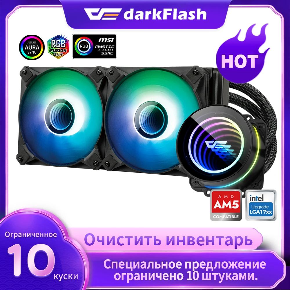 Darkflash 360Mm Lỏng Cpu Vô Cực Không Gian 4 Pin Pwm 3 Pin 5V Auru Đồng Bộ Cho Intel Và amd