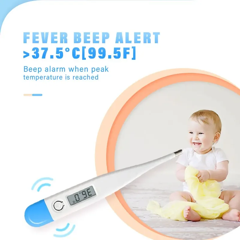 1/2/5pcs Thermometer Fever Digital Basal Body Oral Armpit Rectal Electronic LCD Display High-Precision Measurement Smart Heat view 5