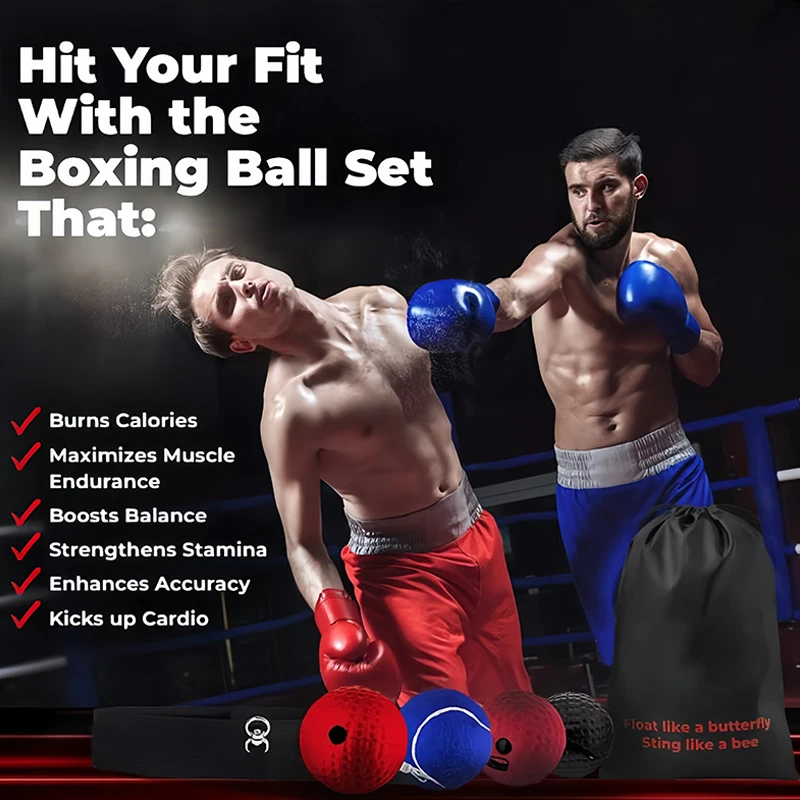 Boxing Reflex Ball Boxing Speed Balls with Headband Punching Speed Fight Reaction and Hand Eye Coordination Training