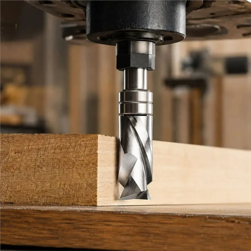 RABIT AS59Spiral Flush Trim Router Bit 8Mm Shank Router Bit Single And Double Bearing Flush Trim