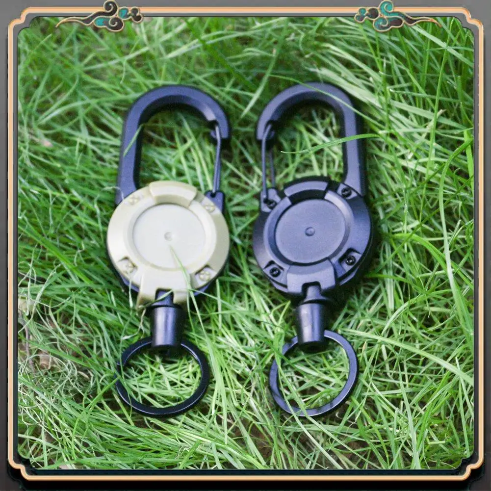 

Premium Buckle Outdoor Tools Retractable Keychain Automatic Retractable Wire Rope Buckle Camping Supplies