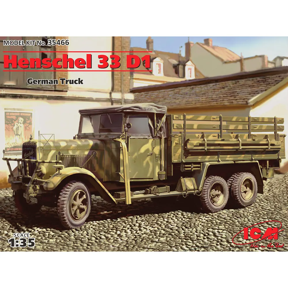 icm-plastic-assembly-model-kit-35466-germany-henschel-33-d1-transport-truck-1-35