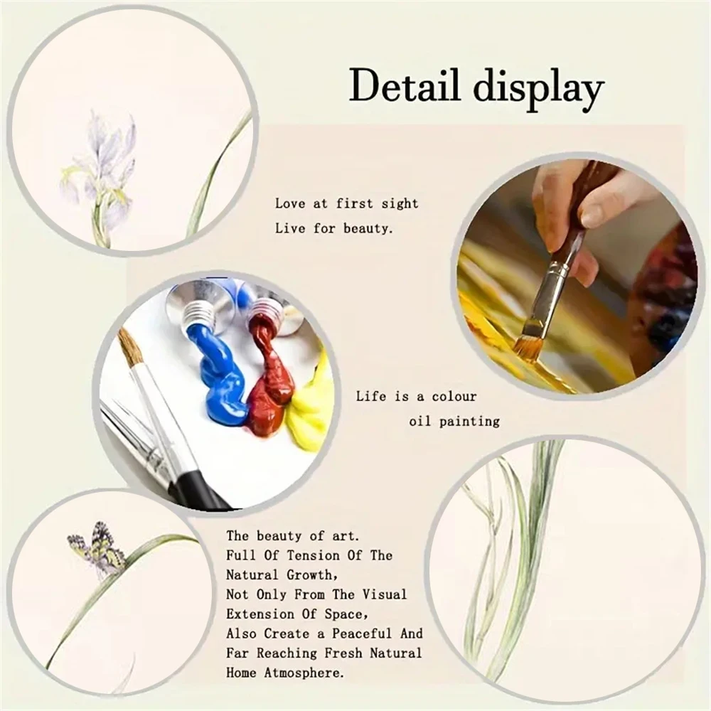 Hand-Painted Purple Flower Painting Oil Painting Handmade Knife Flower Canvas Painting Modern Artist Home Decor Wall Art Picture