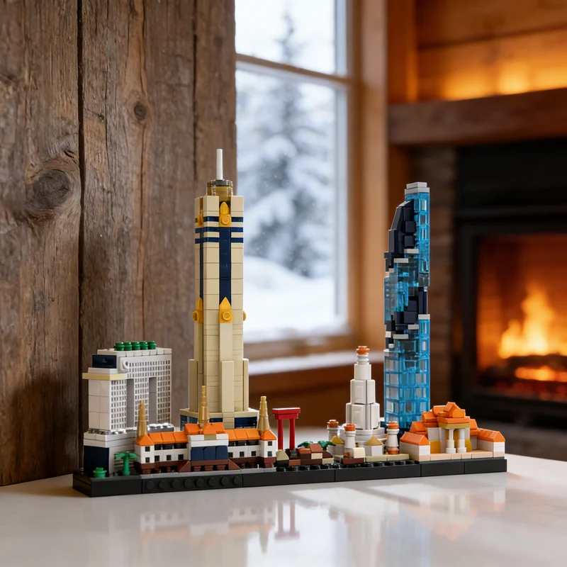 

Набор строительных блоков MOC «Горизонты Бангкока», 880 деталей, модель архитектурных сооружений, креативный подарок, DIY-декор для рабочего стола, премиум-класс для взрослых и детей