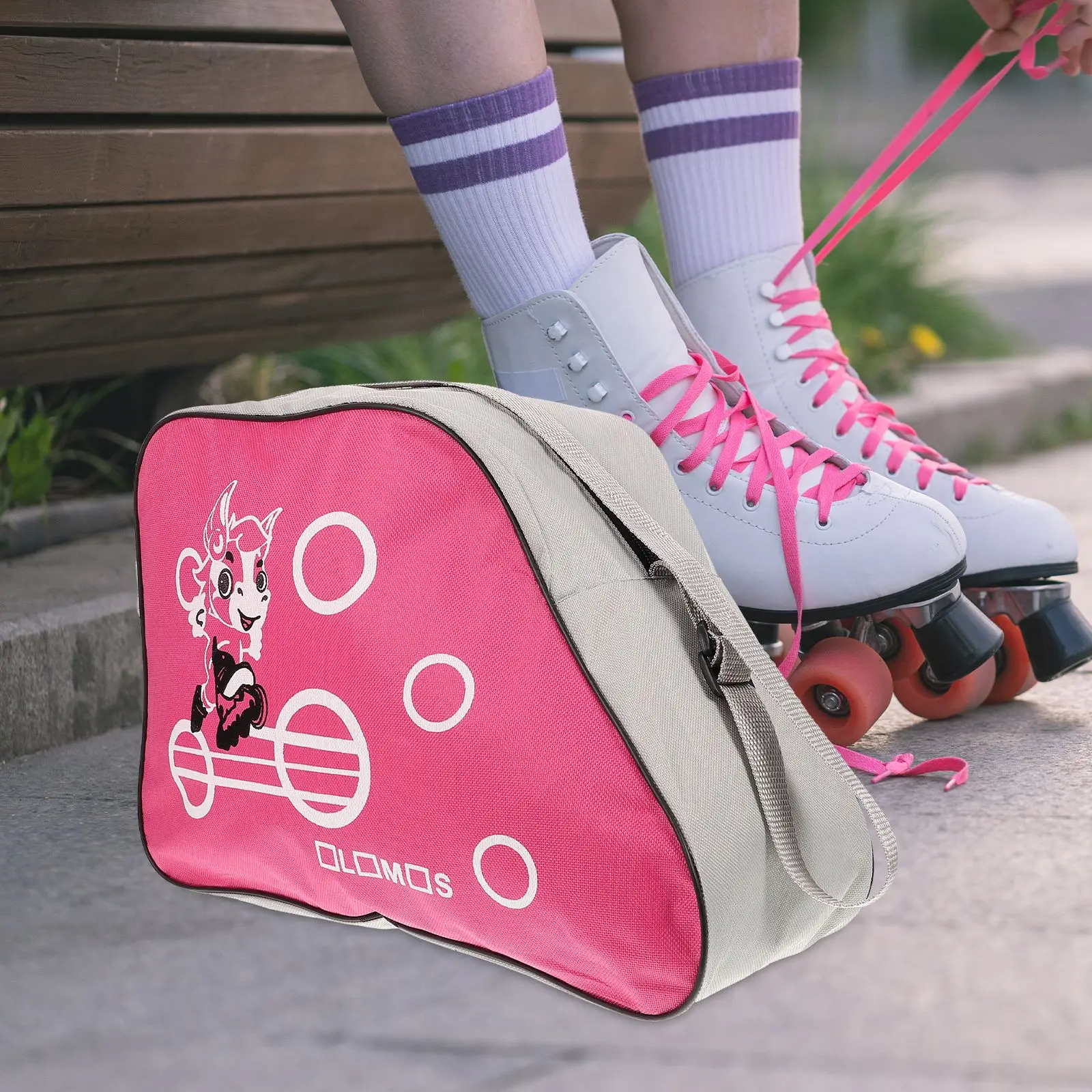 Patins Skates Shoe Pouch, Skates Shoes Bag, Skates Bolsa De Armazenamento, Triângulo Patins Bolsa, 2Pcs