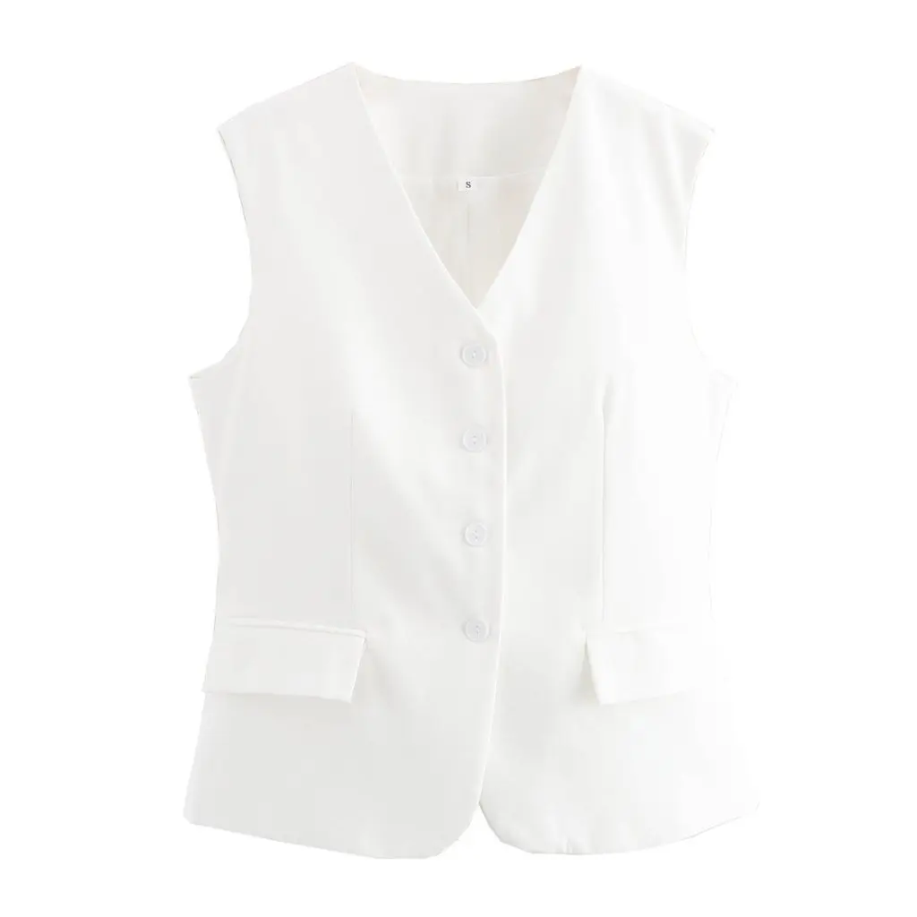 

Women's Slim-fit Sleeveless Vest Autumn New Top Elegant Stacked Waistcoat Short Suit Vest for Fashionable Look