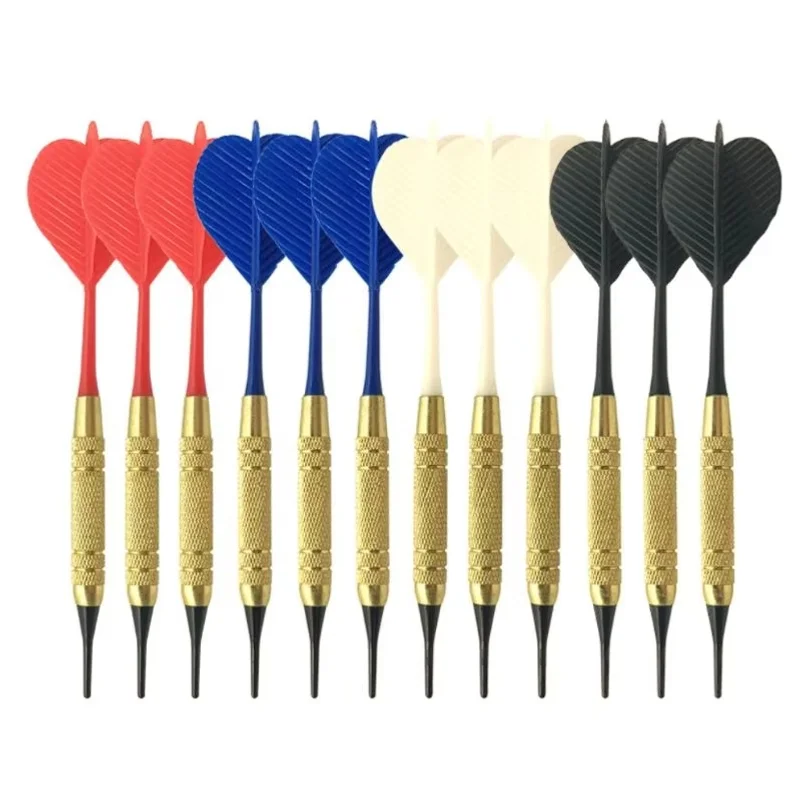 12Pcs/Set Soft Nylon Tip Darts PC Shaft Safety Soft Tip Darts For Electronic Plastic Dartboard Home Indoor Game Beginner Trainin