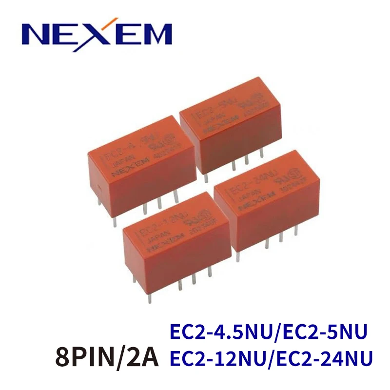 

5Pcs NEC Relay EC2-4.5NU EC2-5NU EC2-12NU EC2-24NU 8Pin 2A 5V 12V 24V Signal Relay