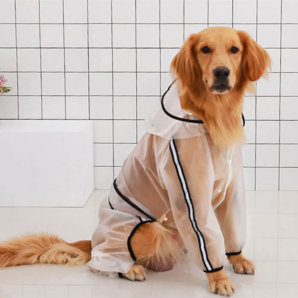 

Dog Raincoat Doggie with Hole Hoodie for Dogs Outdoor Clothes Poncho Waterproof Jacket