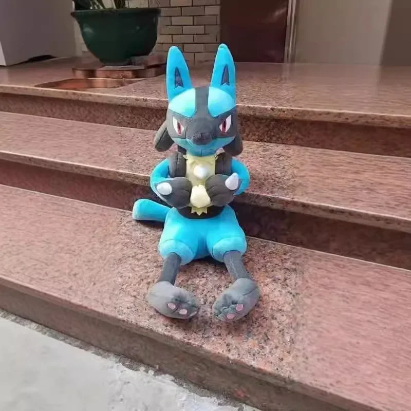 30cm Lucario duże pluszowe zabawki Pokemon Anime lalka śliczna ozdoba kolekcja Pokémon wypchana poduszka pluszowa prezent dla dzieci