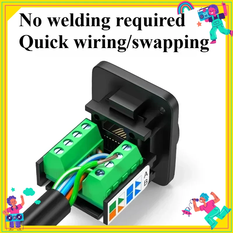

Metal Shielded RJ45 Network Cable Panel Socket Solderless Module Connector for CAT7 CAT6 CAT5E Network Cable Extender