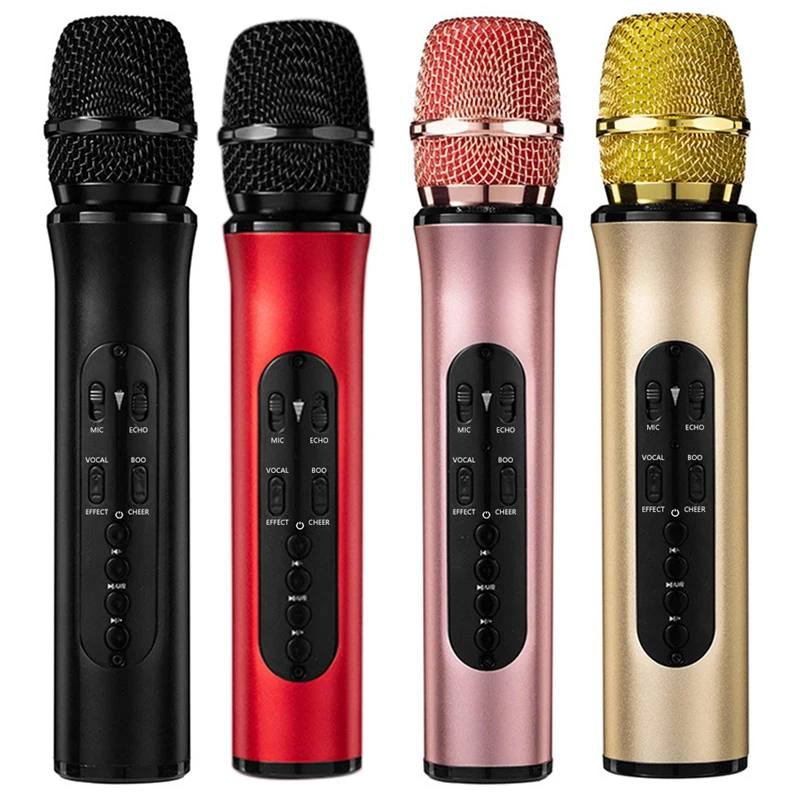 

Wireless Bluetooth Karaoke Microphone Portable Handheld Dynamic Microphone Dual Speake For PC Iphone Android