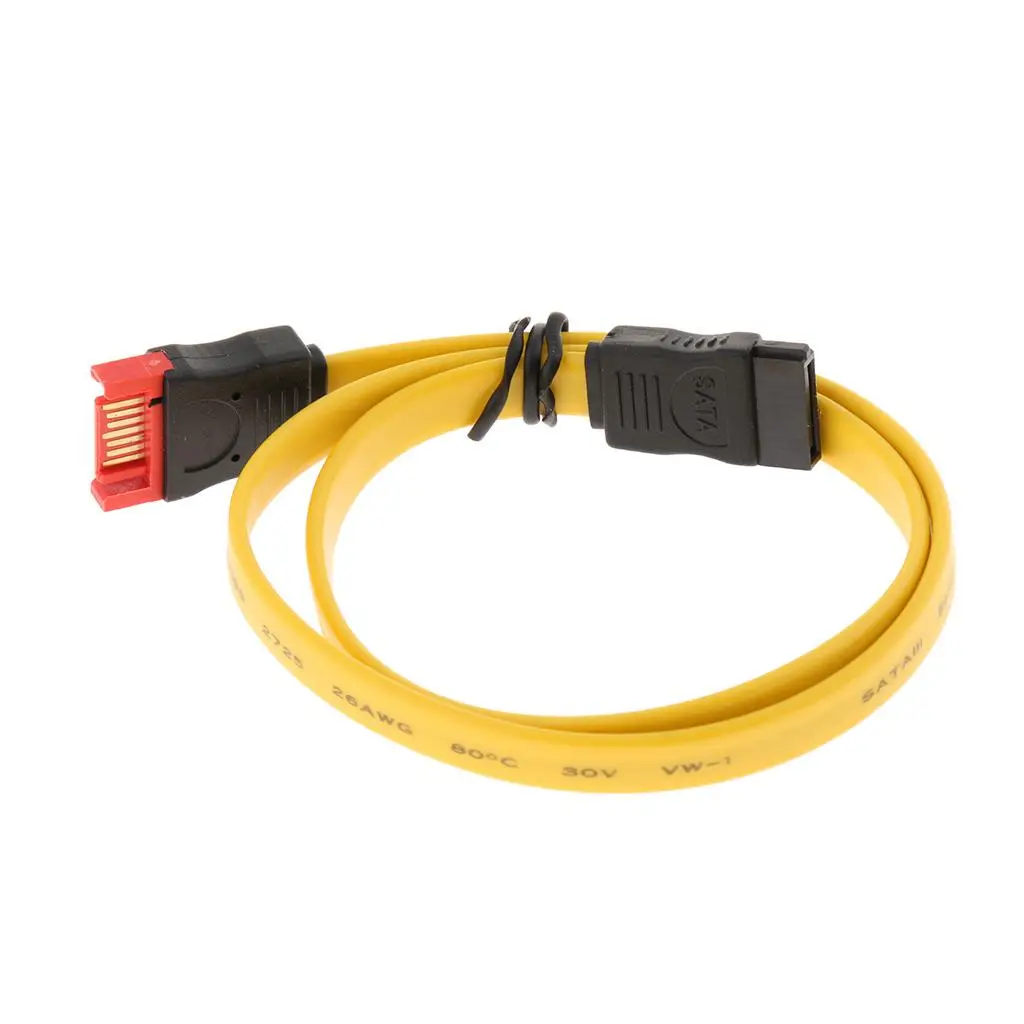 SATA III Extension Cable 7 Pin Right Angle Flexible Data Line Reduced Crosstalk Sata3 Cord for PC HDD SSD Setup