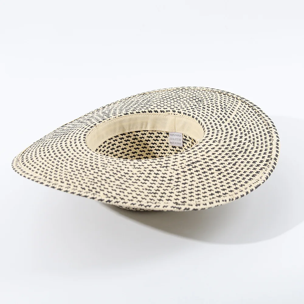 Women's Spring Summer Wide Brim Dome Straw Hat, Handwoven Breathable Sun Cap for Beach, Fashion Sun Hat
