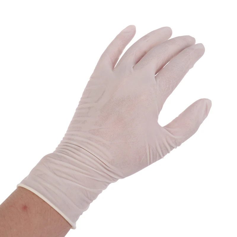 

10 Pairs Rubber Gloves Individually Wrap White Aseptic Lab Surgery Nursing Gloves Waterproof Anti-static Personal Hygiene Gloves