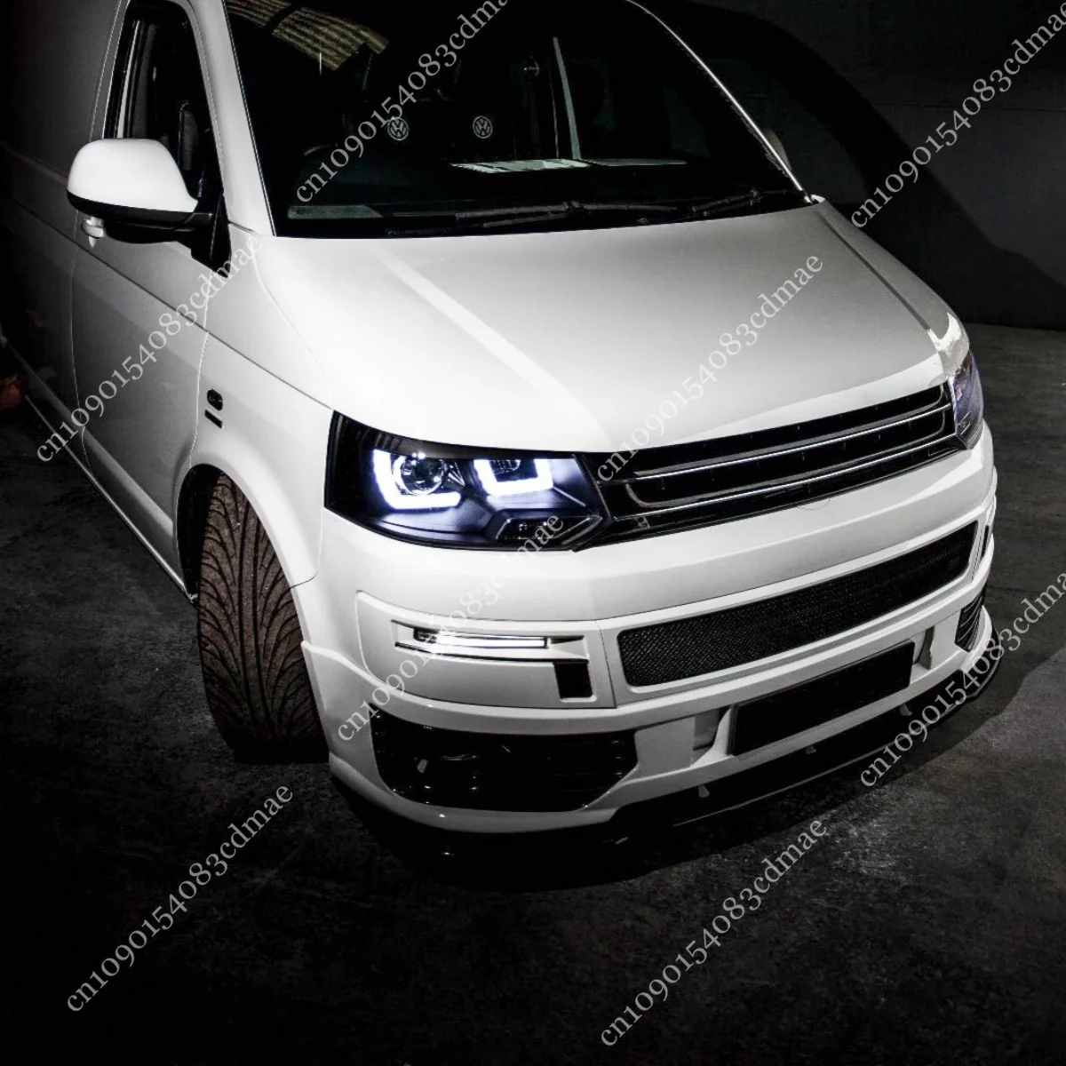 MAXTON STYLE Frontspoilerlippe für Volkswagen Multivan T5 2003-2009 Sportline Modelle, Custom Styling, glänzend schwarz, Tuning