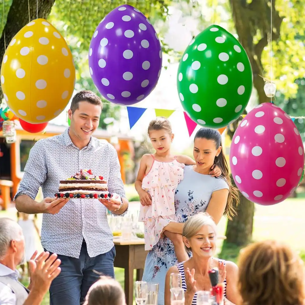 

Huge Egg Design Decor Colorful Easter Egg Decorations for Yard Garden Parties Durable Pvc Ornaments for Kids' Outdoor Play
