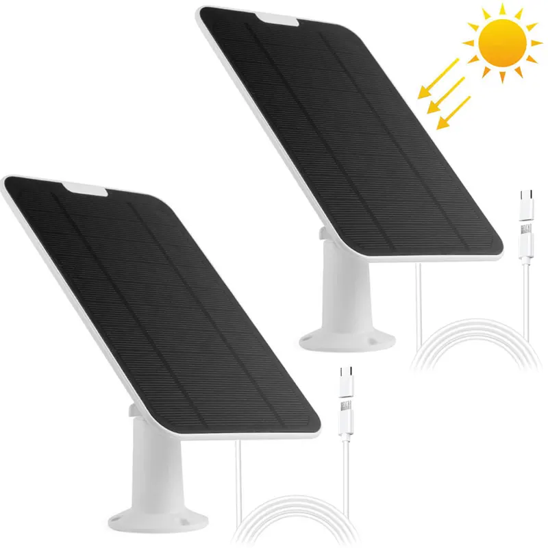 2-Pack Solar Panel for Security Camera Eufycam 2C/2C Pro/2/2 Pro/E20/E40/E, Wyze Cam Outdoor v1/v2, Wyze Battery etc.