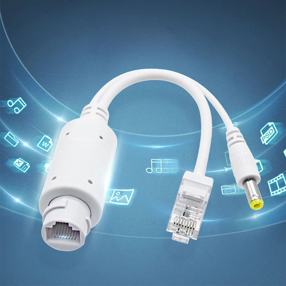 Разветвитель POE от 48 В до 12 В, водонепроницаемый кабель POE IEEE802.3af/at, совместимый с 10/100 Мбит/с для IP-камеры AP Voip Phone и многого другого