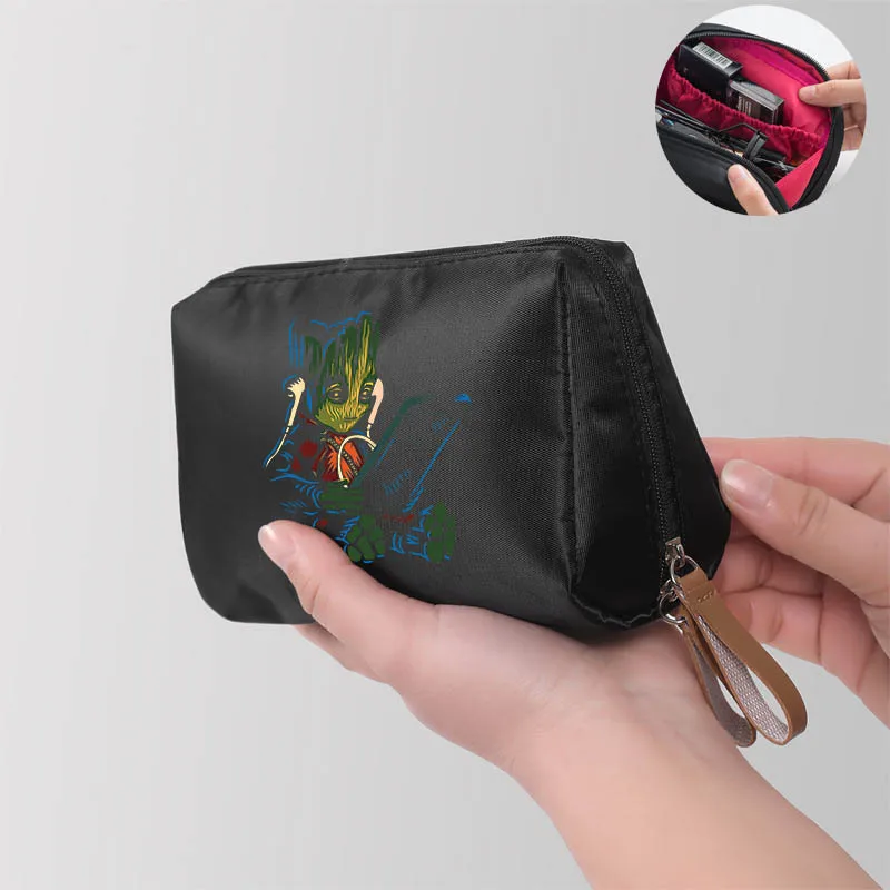 Groot-Bolsa de almacenamiento portátil de dibujos animados para mujer, organizador de artículos de tocador, bolsas de cosméticos, bolsa de maquillaje de lavado, bolsos de mano para mujer