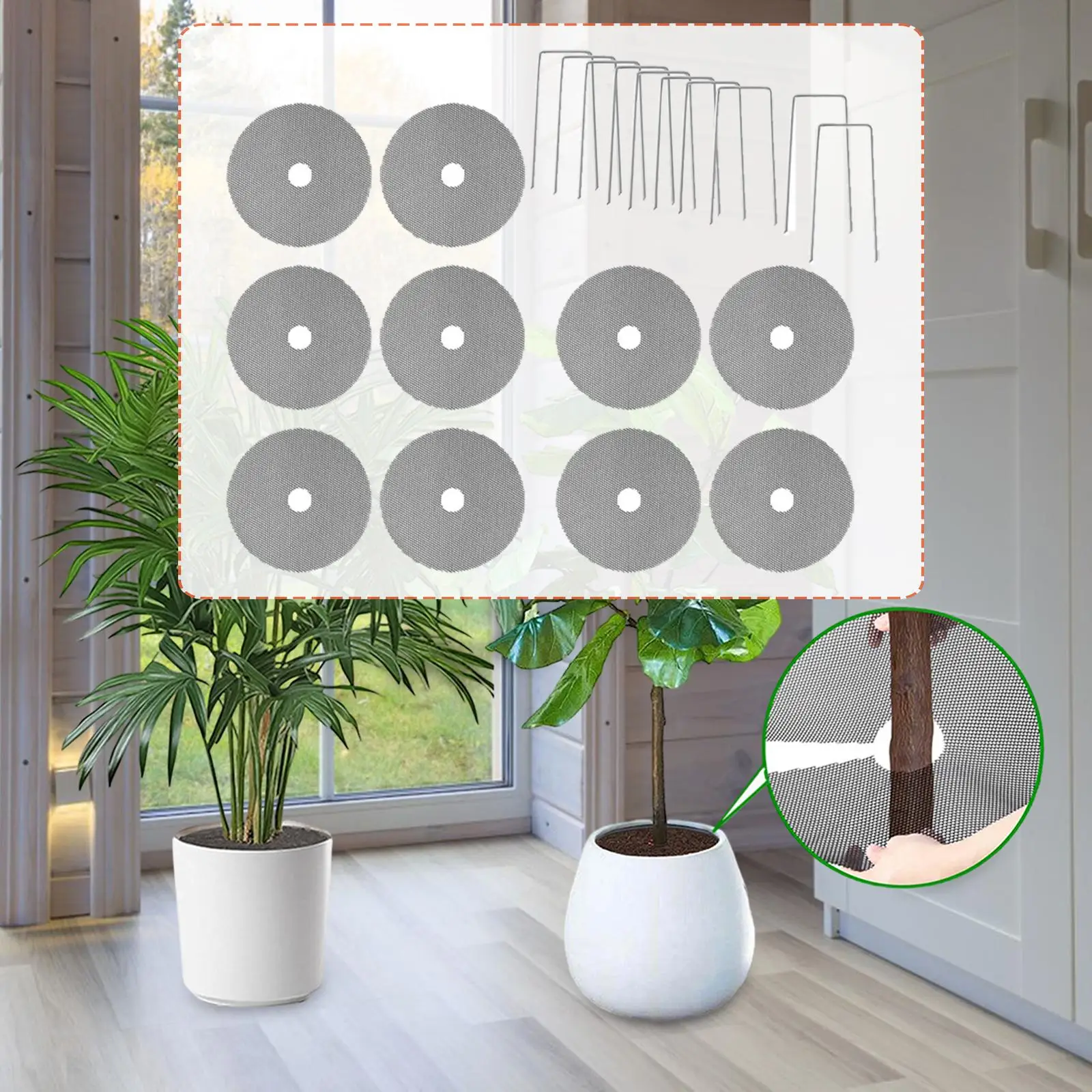 Garden Planter Pot Soil Protector Cover Plastic Mesh Disc Flower Protector Mat for Large Xxl Indoor Outdoor Pots