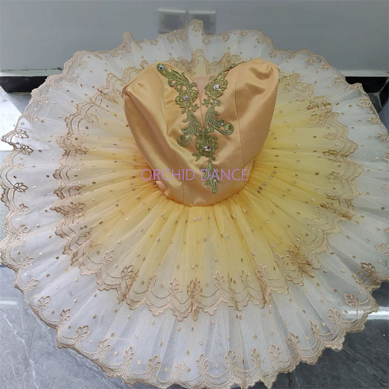 

high quality hot selling Unique Design Kids Girls Children Women Adult Performance Wear yellow Ballet Tutu Costumes