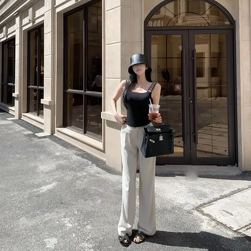 ผู้หญิงฤดูร้อนเซ็กซี่ Casual Slim ปรากฏบางสีทึบพิมพ์ Camisole สุภาพสตรีแนวโน้มแฟชั่นอารมณ์ All-Match Camis Tops