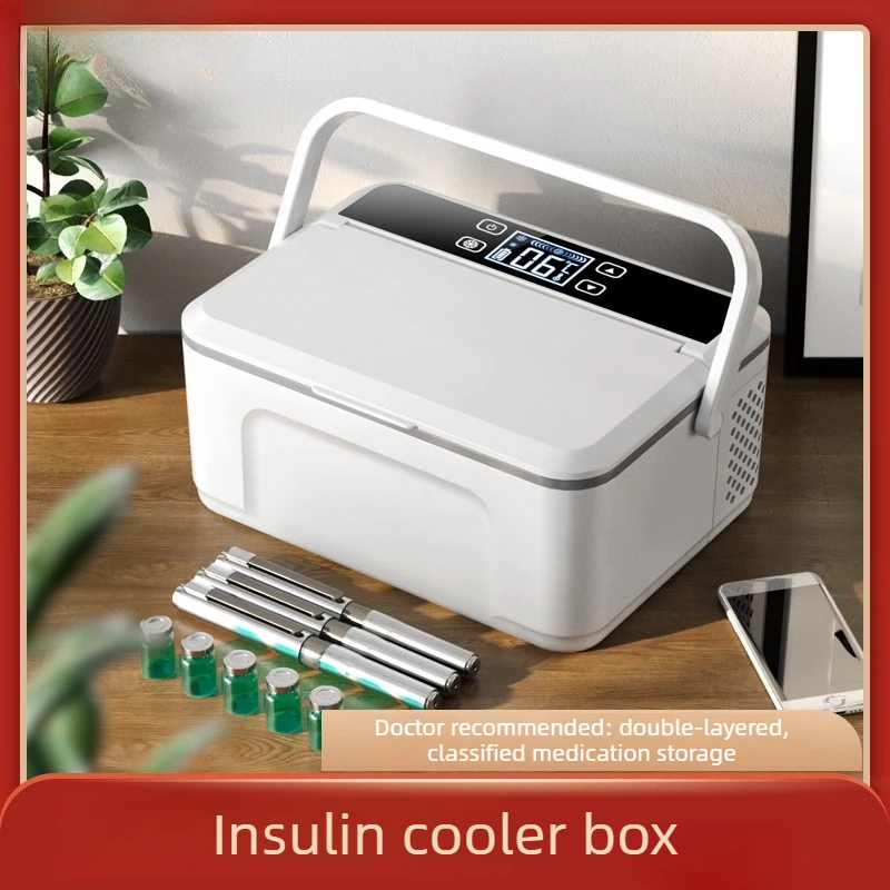 Diabetic Insulin Cooler Mini Fridge Portable Medicine Storage Box Semiconductor Drug Refrigerator for Home Car Travel Carry‑on