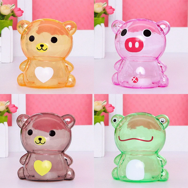 Children\'s Piggy Bank Candy Bank Change Bank Piggy Bank Transparent Plastic Creative Cartoon Piggy Bank Money Boxes Home Decor