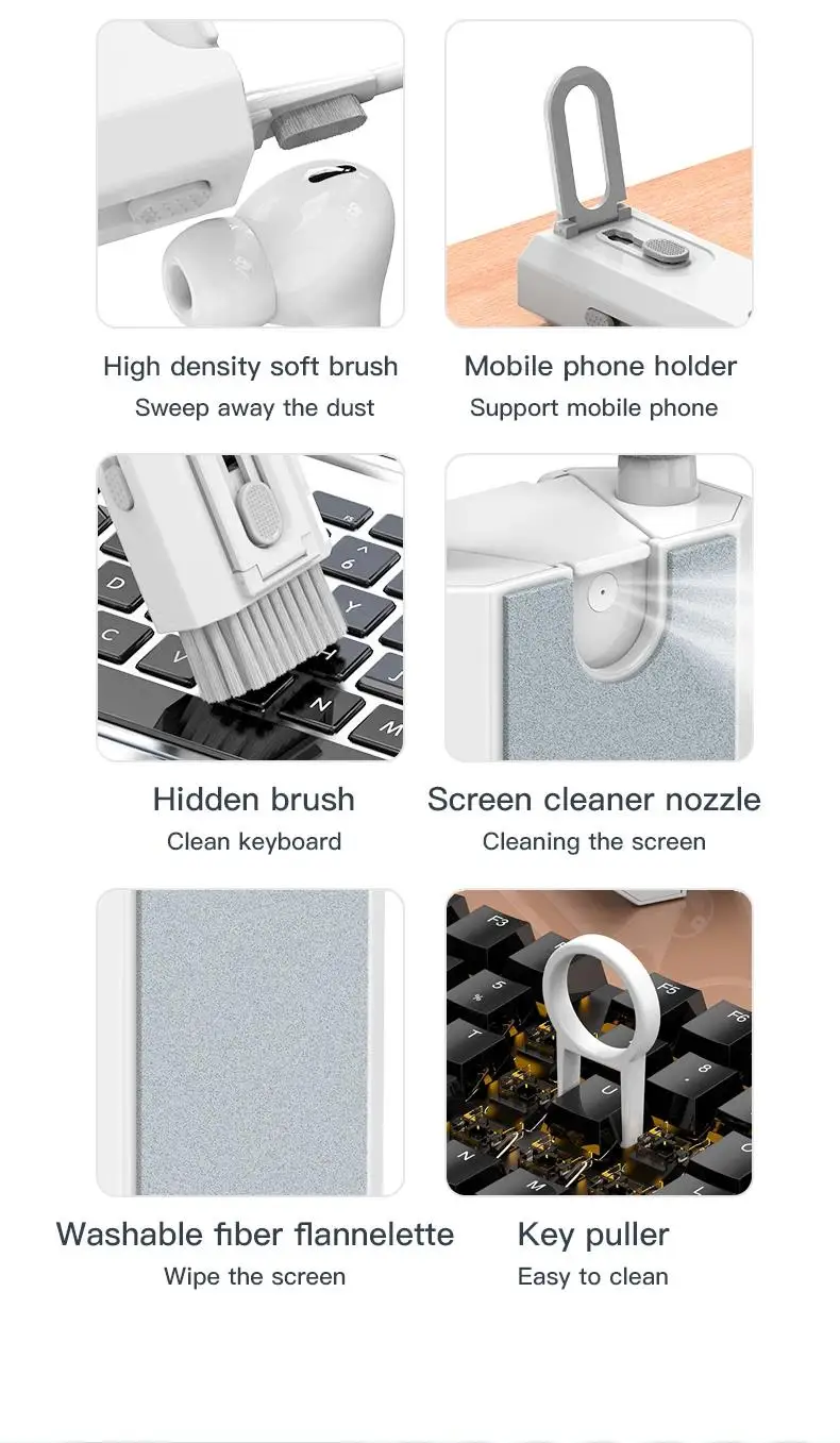 Especificações do kit de limpeza