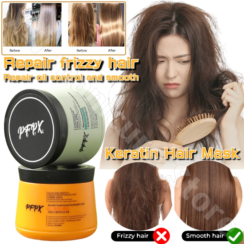 

Keratin Hair Mask Repairs Scalp Oil Control Smoothes Deeply Nourishes Hair Follicles Relieves Frizz and Roughness Conditioner