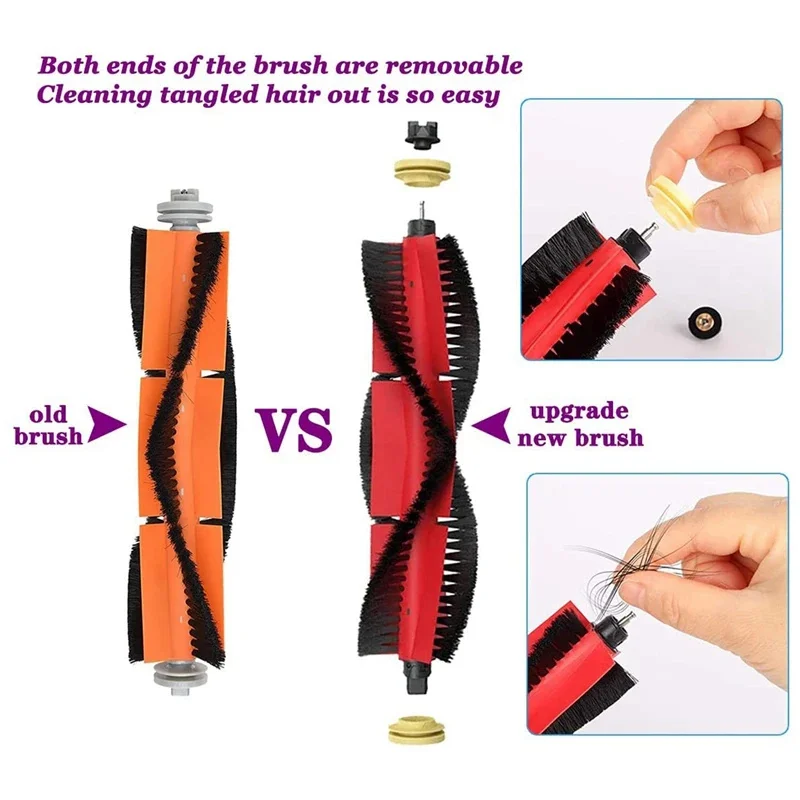 For Xiao mi Roborock S5 S50 S51 S55 S6 S60 S6 Pure Vacuum Cleaner Accessories HEPA Filter Mop Cloth Side Main Brush Spare Parts