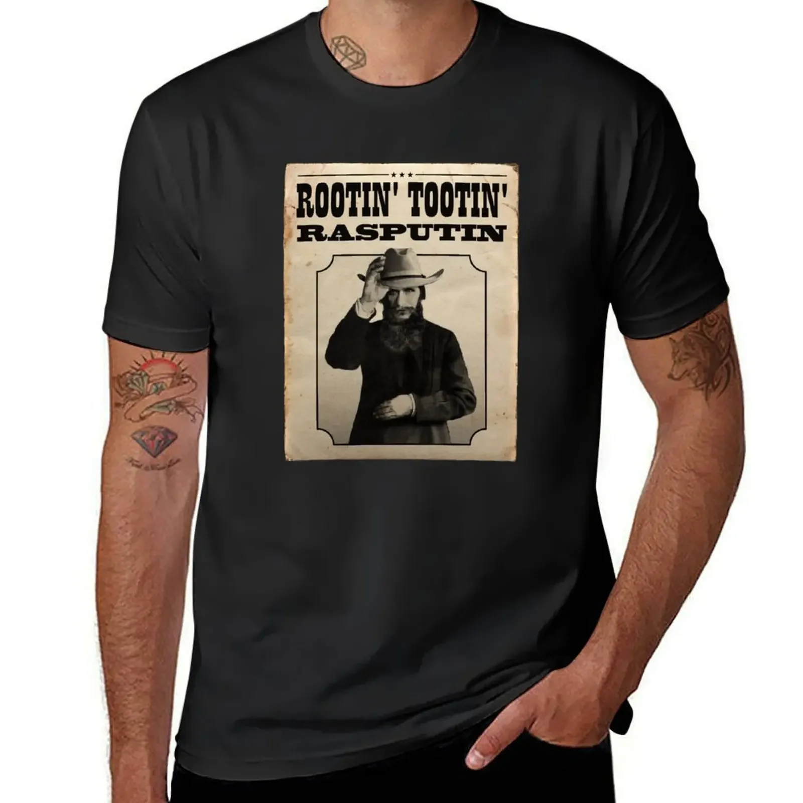 

Rootin' Tootin' Rasputin Cowboy Poster T-Shirt cute clothes hippie clothes summer top blacks t shirt for men