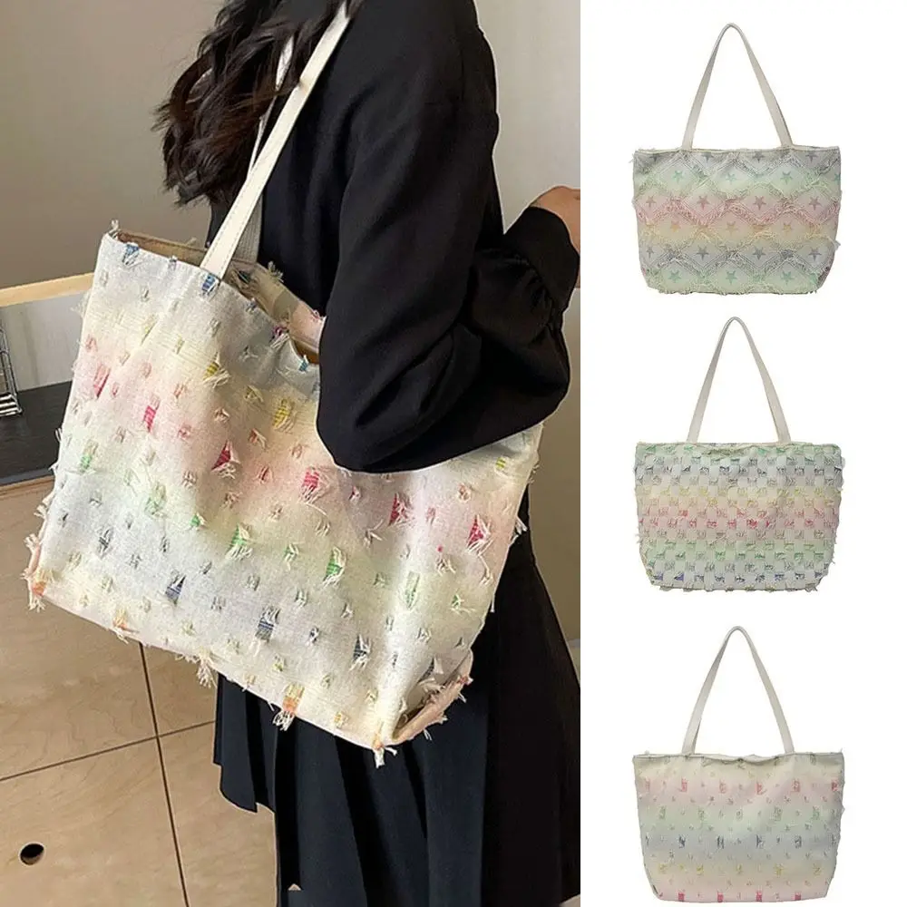 Bolso de lona de gran capacidad para mujer, bandolera de cinco puntas, bolso de viaje versátil