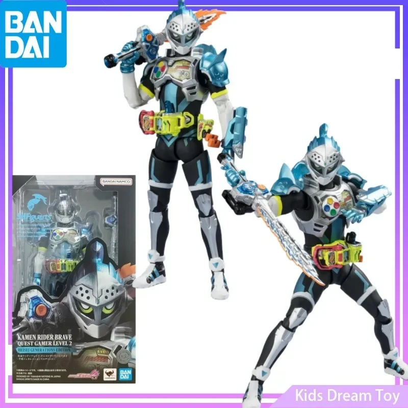 Action Figures Anime originais, Bandai in Stock, S.H.Figuarts, Kratman, RIDER, Corajoso, QUEST GAMER, NÍVEL 2, HEISEI Generations Edition