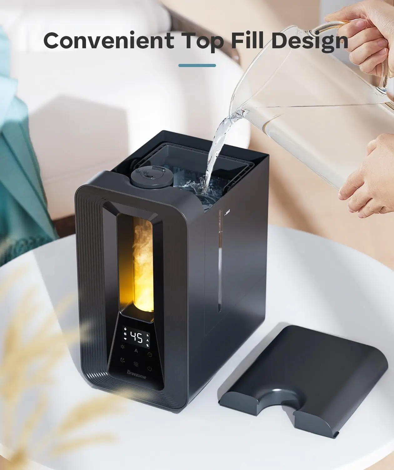 Ultrasonic Humidifier Aroma  4.7 L Touch Control  with 7 Color Light 360 Degree Mist Fragrance Timer Automatic Humidity Control