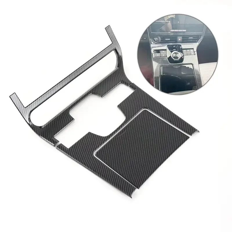 Car Carbon Fiber Central Gear Shift Panel Control Panel Decal Cover Trim Sticker for Toyota Bz4x 2022 2023