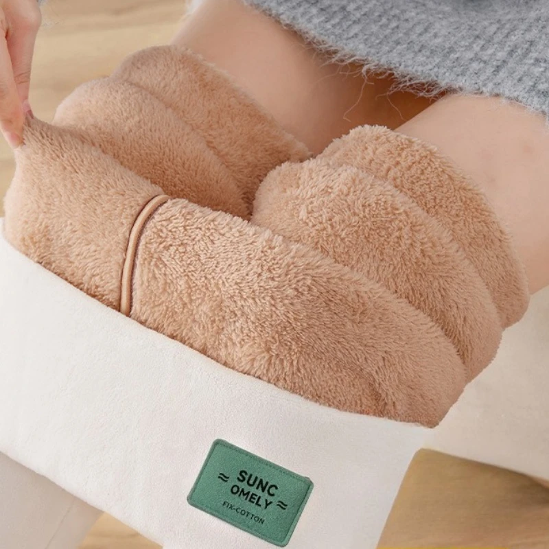 Leggings thermiques en polaire Sherpa pour femmes, grande taille, nouvelle version, taille haute, sans couture, Design côtelé, pantalons d'hiver lourds