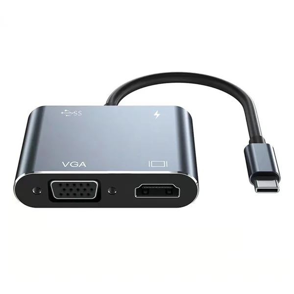 

USB C — 4K HDMI-совместимый адаптер со скидкой Type-C — VGA USB3.0 Порт адаптера 4-в-1 USB C — 4K HDMI-совместимого VGA USB C-концентратора