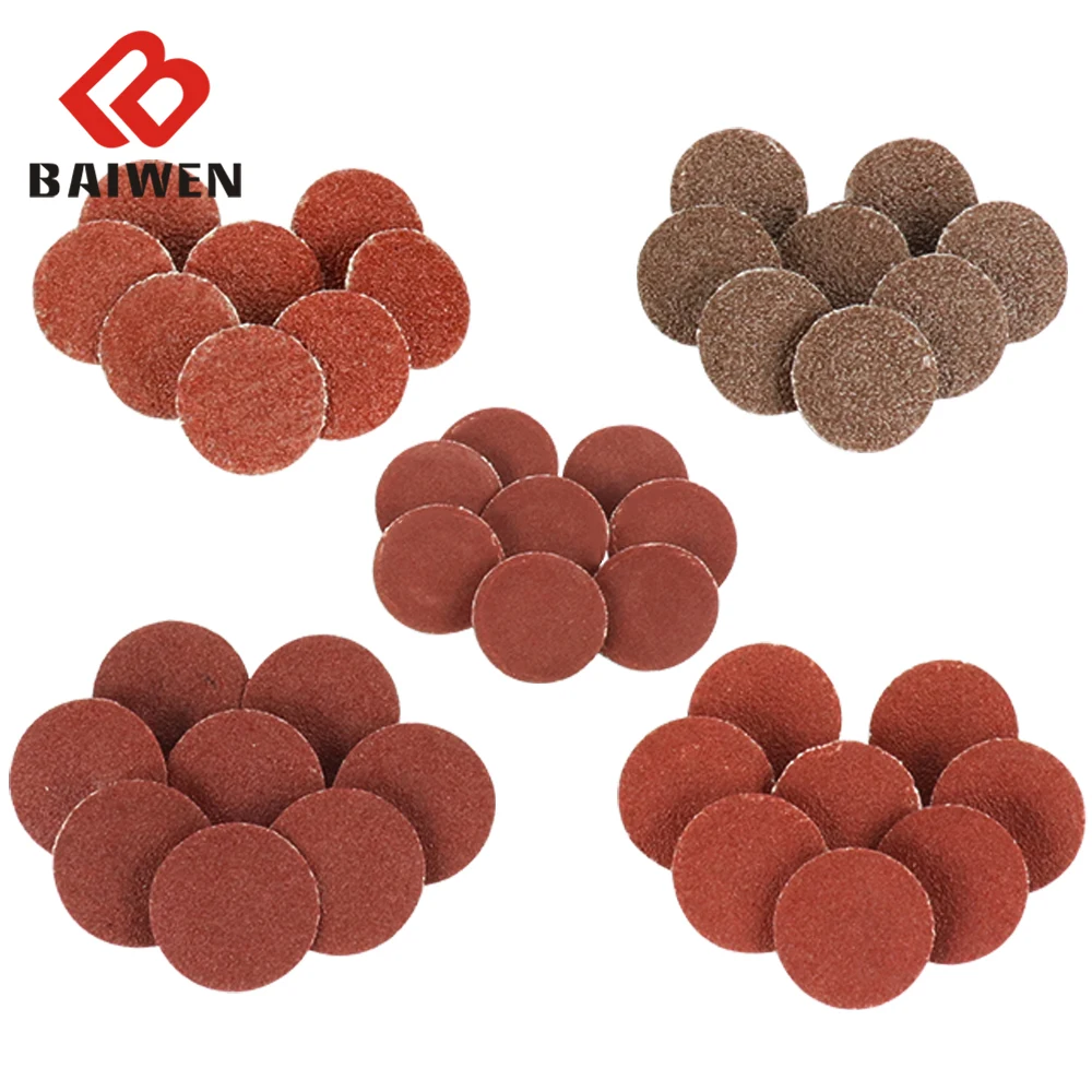 

50pcs 1/2/3 Inch Sanding Disc Roll Lock R-Type Sandpaper Abrasive Disc 25mm 50mm 75mm 24/36/40/80/120/240/320 Grit