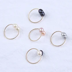 Wholesale Hot sale natural freshwater rice pearl ring all-matched female rings fashion women jewelry