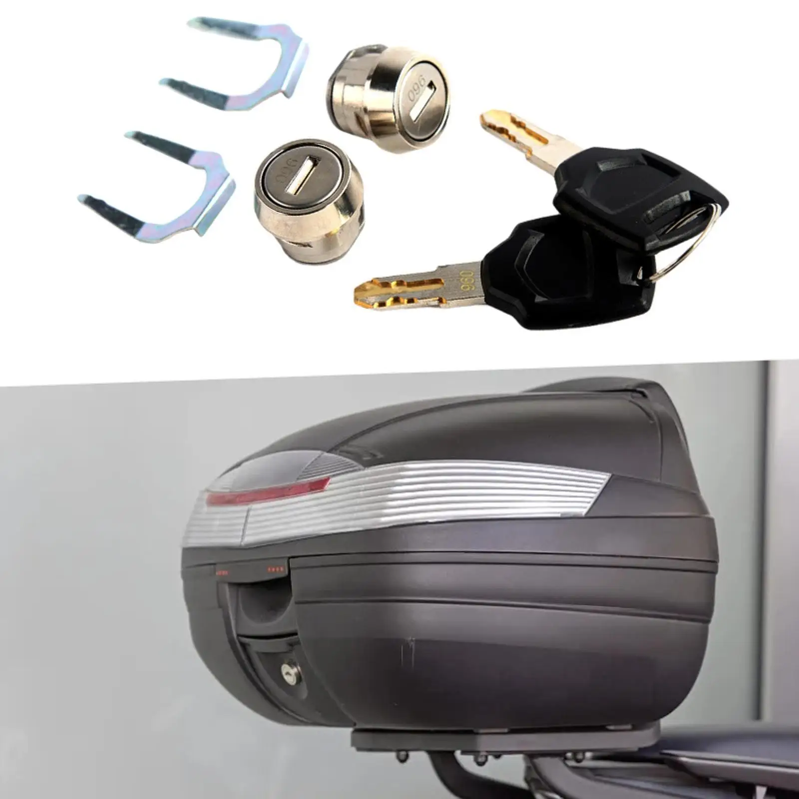 

2x Tour Pak Lock Accessory Spare Parts Hardware Replacement with 2 Keys Sturdy for Motorbike Rear Trunk Lock Cylinder Core Plug