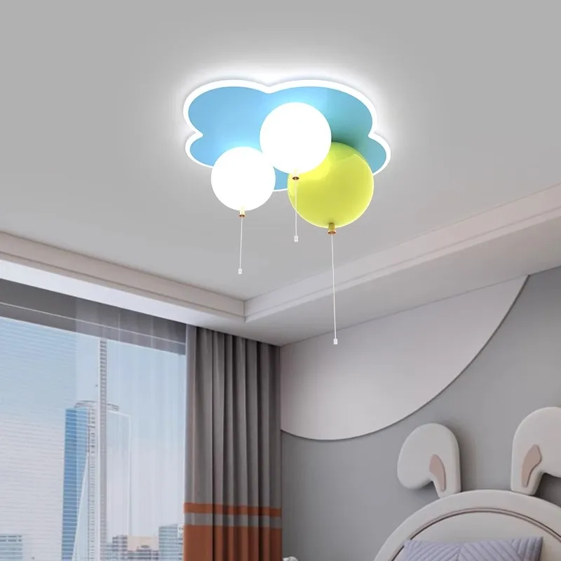 Children's Room Cloud Balloon Ceiling Lamps LED Color Balloon Lamp Modern Warm Baby Room Nursery Boy Girl Bedroom Ceiling Lights