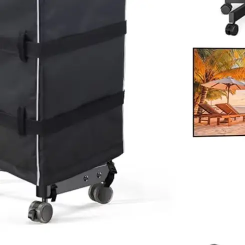 Outdoor TV Trolley Cover Made from Heavy Duty Oxford Fabric Waterproof Dustproof Wind Resistant for Mobile TV Display Stands