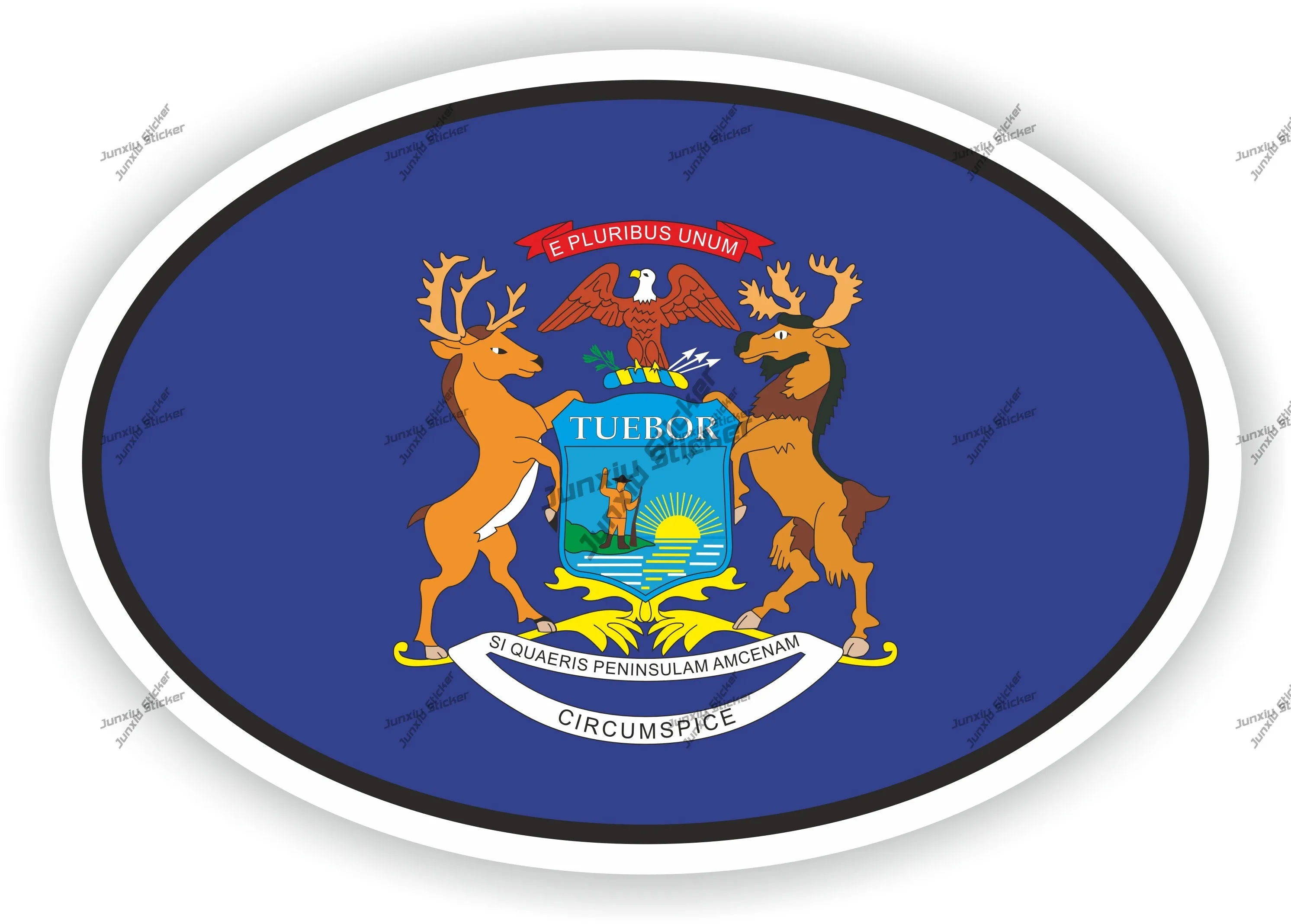 

Michigan Flag Badge Oval Sticker Suv Fine Decor Decal Graphic Accessories For The Car Door Protector Accessory Cars High-quality