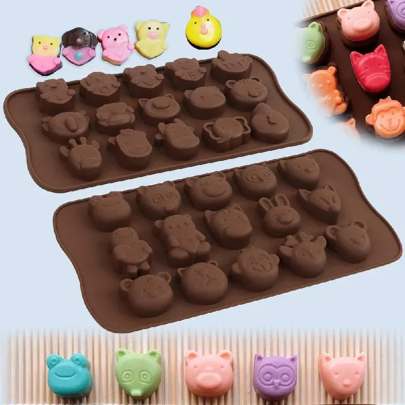 Cartoon Animal Bear Silicone Mold Fondant Moulds non-toxic Chocolate Ice Cube Cake Decorating Tools Kitchen Baking Accessories