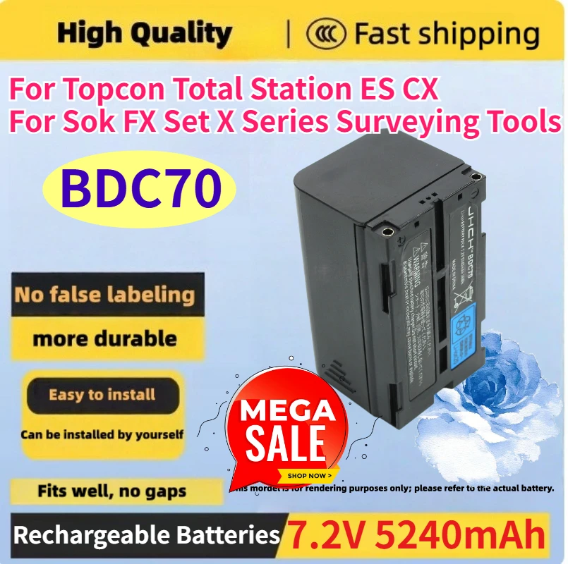 

Литий-ионный аккумулятор 7.2V 5240mAh BDC70 для тахеометров Topcon ES CX, для геодезических приборов Sokkia FX Set X Series, сменные батареи